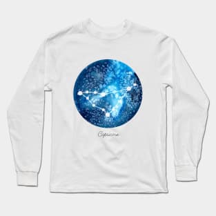 Capricorn Constellation | Star Sign | Watercolor Long Sleeve T-Shirt